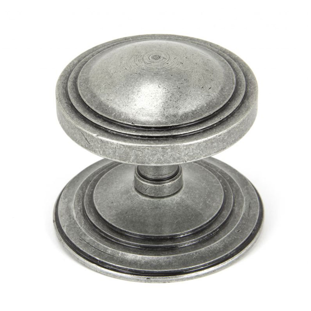From the Anvil Art Deco Centre Door Knob - Pewter Patina